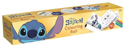 Malrolle für Kinder, 23 x 100 cm, für Stitch Fan, Maxi-Poster, Zeichnung mit 4 Filzstiften, kreatives Set, Papier, Made in Italy, kreative Geschenkidee ab 4 Jahren