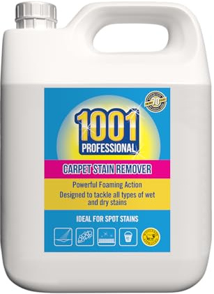1001 Professional Carpet Stain Remover for Carpets and Upholstery 5L | Fast Acting Spot Cleaner – Designed To Tackle All Types Of Wet And Dry Stains Such As Red Wine, Tea And Makeup
