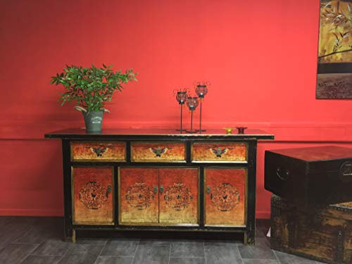 OPIUM OUTLET Sideboard Kommode Schrank Vintage antik Büffet Anrichte Shabby Chic Landhaus Stil chinesisch asiatisch orientalisch