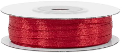 Satinband 3mm x 50m Rolle - FARBAUSWAHL in 3/6/12/18/25/38/50/75/100mm - farbecht & waschbar - Schleifenband für Hochzeit - Geschenkband zum Verpacken Dekorieren Basteln - Dunkelrot 260