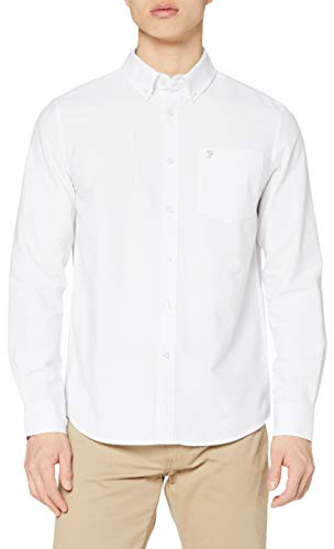 Farah Classic Men's Drayton Business Shirt, White, One Size- XXL UK