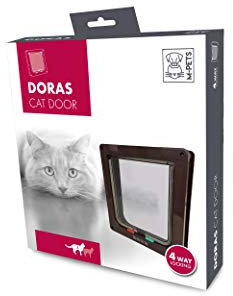 M-Pets Doras Cat Brown Door 192 x 200 cm, 4 Way Lock für Katzen, Braun