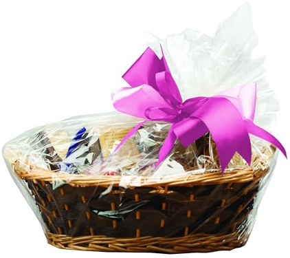 Anniversary House 6 pieces Clear BOPP Cellophane Gift Basket Bags, 41 x 46 CM, Including Twist Ties, M549