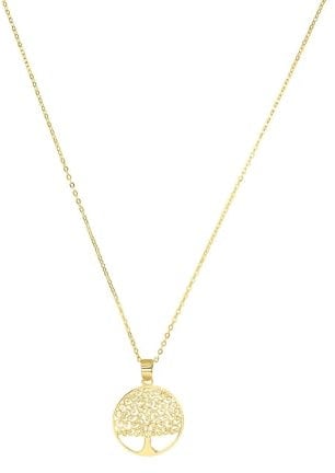 Amor Kette mit Anhänger Damen Halsschmuck, 45 cm, Gold, Lebensbaum, Kommt in Schmuck Geschenk Box, 2014212