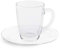 Excelsa Flore Set 6 Tazzine Caffè con Piattino, Vetro, Trasparente