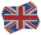 ABAKUHAUS Union Jack Platzmatten, Mosaik Fliesen inspirierte Design britische Flagge Nationale Identität Kultur, Waschbare Stoff Esszimmer Küche Tischdekorations, Scharlachrot Violett Blau