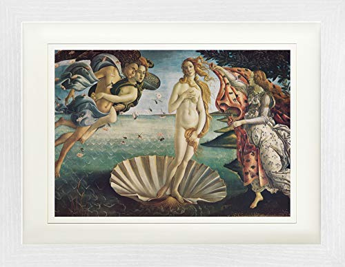 1art1 Sandro Botticelli Poster Die Geburt Der Venus, 1483-1485 Gerahmtes Bild Mit Edlem Passepartout | Wand-Bilder | Im Bilderrahmen 40x30 cm