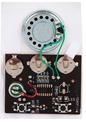27 s beschreibbare Musik Sound Voice-Modul-Chip 0,5 W mit Lautsprecher mit Knopfbatterie für kreative Geschenke/DIY-Karte/Tortenschachtel(Schlüsselkontrolle)