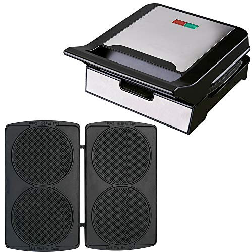 Syntrox Germany Waffeleisen für Eiswaffeln Waffelmaker MM-1400W mit herausnehmbaren Backplatten