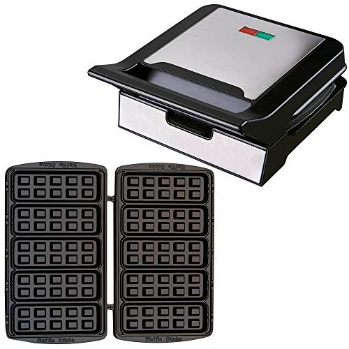 Syntrox Germany Waffeleisen Waffle Stick Maker MM-1400W mit herausnehmbaren Backplatten