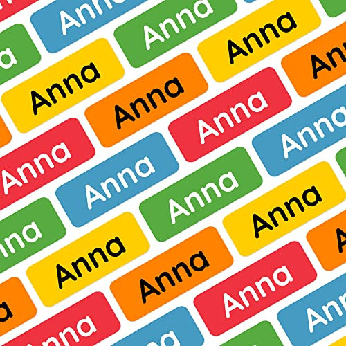 Klebekerlchen® | 175 Mini Namensaufkleber Kinder für Stifte und Schulsachen – Aufkleber zum Beschriften Schule & Kita – Namensschilder für Kleidung - Etiketten selbstklebend & wasserfest – Regenbogen