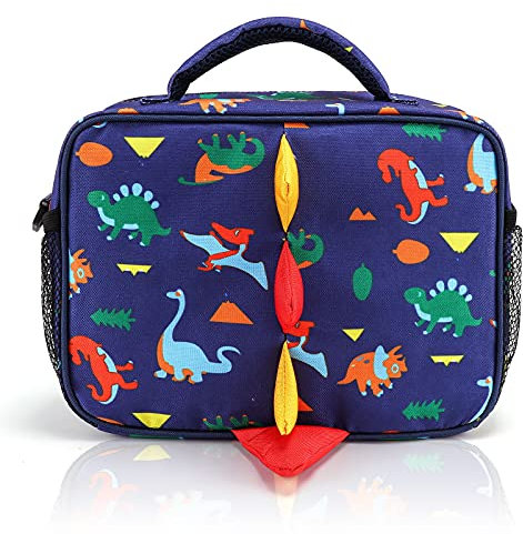 Mtophs Insulated Lunch Bag for Kids Boys Girls, Dinosaur Lunch Box for Children with Strap for School Picnic Outdoor