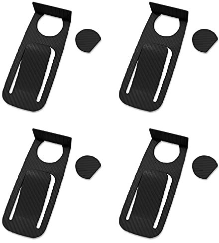 Floor Door Stop, 7 Inch Plastic Door Wedge, Stop Door Slamming Stoppers, Buffer Door Stopper for Home Bedroom Kitchen – 4 Pcs (Black)