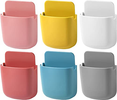 Julyee 6 Teilige Wandhalterung Fernbedienungshalter Aufbewahrungsbox Mini Selbstklebend Handyhalter für Zuhause und Büro