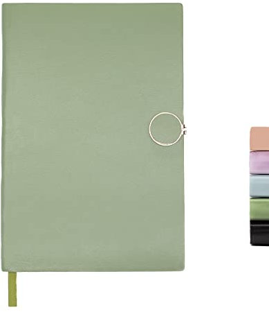 Hardcover Notizbuch (Mint), liniertes Papier, Magnetverschluss, Schnalle, veganes Leder, 224 linierte Seiten, A5 Mittleres Journal, 80 GSM Dicke Blätter