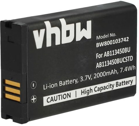 vhbw Battery Replacement for Samsung AB113450BU, AB113450BUCSTD for Mobile Phone Smartphone (2000 mAh, 3.7 V, Li-Ion)