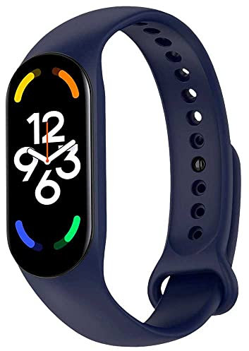 OcioDual Pulsera de Recambio Silicona, Azul, Compatible con Xiaomi Band 7 6 5, Compatible con Amazfit Band 5, Correa Repuesto Brazalete Goma Suave Flexible