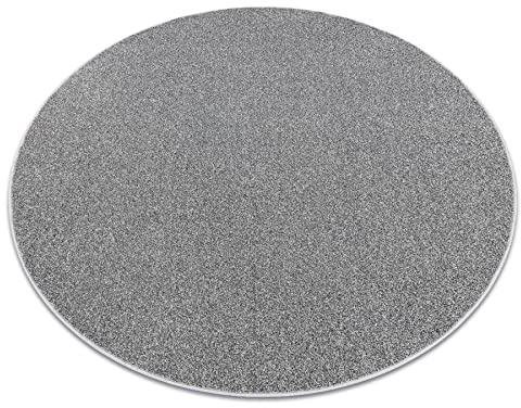 rugsx Teppich rund Moorland für Zimmer, Wohnzimmer, Schlafzimmer, Teppichboden Auslegware, Verschiedene Größen, grau Kreis 133 cm