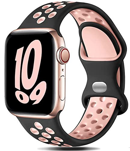 Gulemfy Compatibile per Apple Watch Cinturino - Cinturino 44mm 42mm 45mm 46mm 49mm 38mm 40mm 41mm, Sportiva Cinturini Silicone e Traspirante per iWatch Series SE 10 9 8 7 6 5 4 3 2 1 Ultra