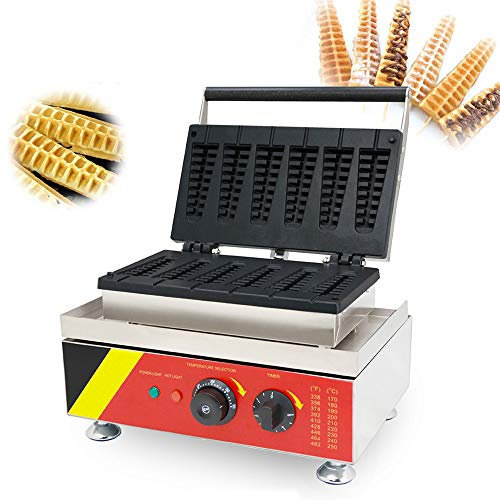 LEIRUO Gofrera Máquina de Gofre con Forma de 6pcs Árbol de Navidad Profesional Waffle Maker Eléctrica Antiadherente con 0-300℃ Temperatura Ajustable & 0-5min Temporizador Certificado CE