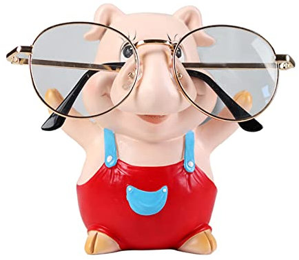 ZWMBYN Niedlicher TierBrillenhalter aus Kunstharz, Schweine, Brillenhalter, DisplayStänder, kreativer Sonnenbrillenhalter für Nachttisch, Zuhause, Büro, Schreibtisch, Dekoration, dekoratives