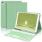 Custodia Tastiera per iPad 9a/8a/7a Generazione 2021/2020/2019 10.2, Italiano QWERTY Tastiera Staccabile Wireless Cover con Supporto per Apple Pencil per iPad 10.2, Verde chiaro