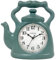 Presentime & Co. 11 Teapot Clock, Silent Non Ticking, Modern Farmhouse Style, Wall & Mantel 2 in 1 Clock, Desk & Shelf, Aged Teal Finish (Wall Deocration/Home Decoration/Tabletop Décor)