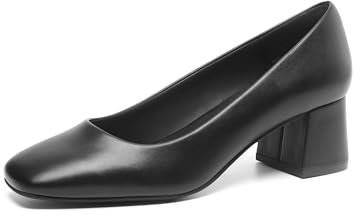 DREAM PAIRS Women’s Heels Low Heels Shoes Party Shoes for Women Chunky Square Closed Toe Hells Court Shoes Comfy Wedding Office Pumps SDPU2426W-E,Size 6.5,Black,SDPU2426W-E