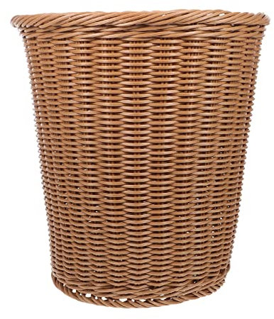 Alipis 1 Pc Papelera Tipo Ratán De Mimbre Papelera Bote De Basura Del Dormitorio Arreglo Floral Retro De La Basura Letrero Cuarto Lavado Oficina Escritorio El Plastico Cama De Flores