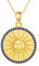 YAFEINI Sonne Münze Kette für Damen 925 Sterling Silber Geburtsstein September Gold Anhänger Halskette Sonne Schmuck Geschenk