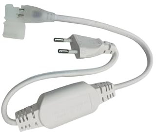 ONSSI Conector Enchufe para Tiras Led Neón 220V Ancho de 10 mm (Diámetro de la Luz Led 8 mm),Rectificador 8A IP65 Para Neon Led 220v Lagro de 50cm