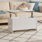 FENLAX Lift Top Couchtisch aus Holzwerkstoff 102x55,5x52,5 cm Hochglanz-Weiß Couchtisch Höhenverstellbar Sofatisch Höhenverstellbar Wohnzimmer Tisch Center Table Coffetable Stubentisch Beistelltisch