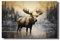 LZIMU Elch Leinwand Bilder Wald Elch Bilddrucke Waldtiere Poster braun Vintage Wildtier Kunstwerk rustikale Bauernhaus Wanddekoration (Bild-1, (30.00 x 45.00 cms))