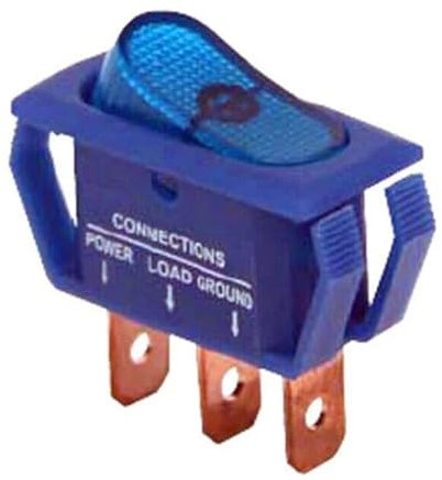 12V 25A 3 Pin Kippschalter Auto KFZ Wippschalter Blau, Beleuchtet EIN/AUS