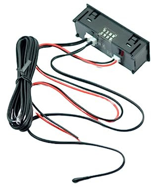 PACKOVE Digitales Auto Thermometer Uhr Kombi Modul Mit Innen Und Außentemperaturmessung Grünes Display Dünn Selbstklebend Autozubehör Für Klimaanlagen Und Außenbereich