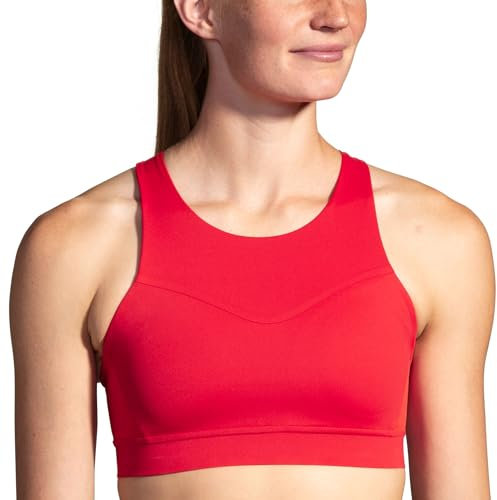 Brooks Damen 3 Taschen Sport-BH für Laufen, Workout & Sport, Salsa, (38) C/D