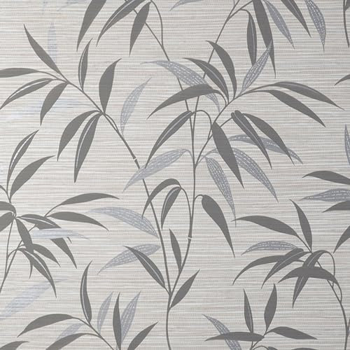 CROWN Fusion Leaf Soft Grey Wallpaper M1771
