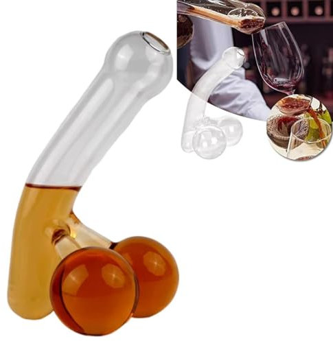 1 Pcs 14 Oz Whiskey Decanter Novelty Wine Decanter Creative Shape Transparent Glass Liquor Bottle Unique Funny Glass Container Whiskey Decanter Cannon Shaped for Father's Day Birthday Gifts