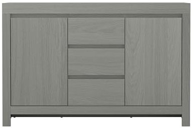 Galano Cubbot 2 Door 3 Drawer Sideboard - Storage Cabinet with 2 Doors and Drawers - Freestanding Cabinet for Living Room & Hallway - 35.3 x 116 x 76.5 cm - Dark Grey Oak