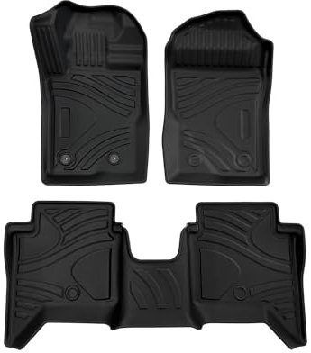 SHAOHAO Autofußmatten Set kompatibel mit Ford Ranger T9 XL XLT 2023 2024 2025 Benzinfahrzeuge Extra hoher Rand Fußmatten Zubehör Innenmatten Wasserdicht rutschfest Ford Ranger wildtrak zubehör 2024