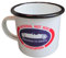 hotrodspirit - Emaille-Becher mit nationalem Hot Rod Logo, blau und rot, emaillierte Tasse, 2 Logos