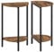 YATINEY Beistelltische, 2er-Set, halbrunde Couchtische, schmale Sofatische, 2-stufige Nachttische, für Wohnzimmer, Schlafzimmer, Vintagebraun und Schwarz XET07L2BR