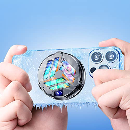 WEILAILANTIAN Magnetic Semiconductor Phone Cooler with Digital Display, Compatible with Phone Magnetic, Dual Cooling Fan for Gaming and Live Streaming on Devices