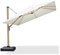 PURPLE LEAF Parasol Déporté en Grain de Bois 3 x 3 m Carré, Grand Parasol De Jardin Extérieur Cadre en Aluminium avec 6 Positions D'inclinaison et Rotation à 360°, Toile UPF 50+, Crème
