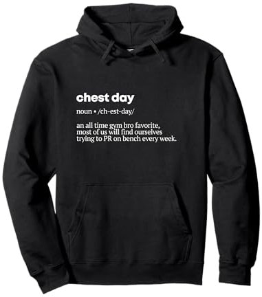 Chest Day Definition Mens Gym Pump Cover Oversized Workout Pullover Hoodie
