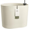 Elho Eden Aquacare Low 40 - Pot de Fleur - Interieur & Extérieur - Plastique 100% Recyclé - Ø 39.6 x H 36.1 cm - Blanc/Blanc Lin