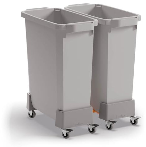 DURABLE - Chariot à roulettes pour conteneur DURABIN 60L rectangulaire - Avec 4 roulettes dont 2 équipées de frein - En polypropylène réutiliser