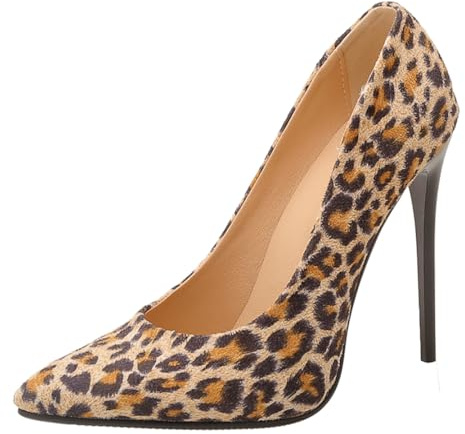 MISSUIT Damen Stiletto Pumps Lack Spitze High Heels 12cm Absatz