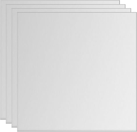 QUARKZMAN 4 Pcs Lámina De Aluminio 300mm x 300mm x 1mm Gros Plateado | Placa Cuadrada De Aluminio 5052, Para Uso Industrial