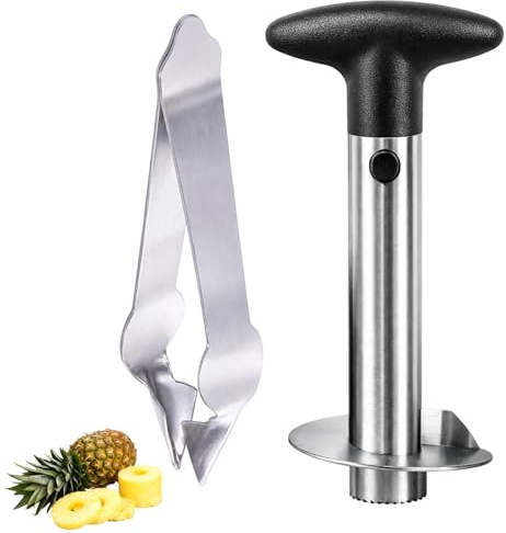 Pineapple Cutter Slicer and Corer, Pineapple Corer with Pineapple Slicer, Fruit Peeler and Slicer for Fresh Pineapple, Pineapple Gifts for Kitchen Lovers